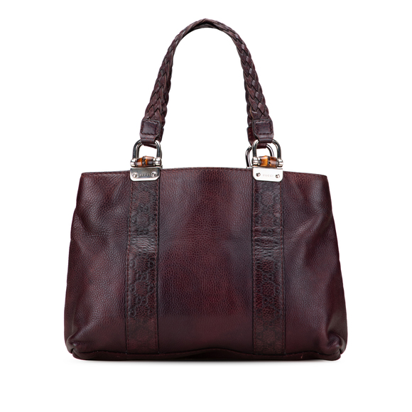 Pre-Loved Gucci Guccissima Trimmed Leather Bamboo Libeccio Tote - Picture 1 of 11